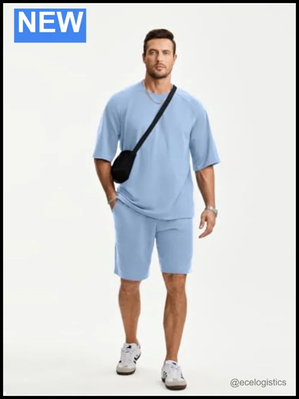 Mens 2 Piece Summer Outfit Raglan Sleeve T-Shirt & Shorts Set Tracksuit